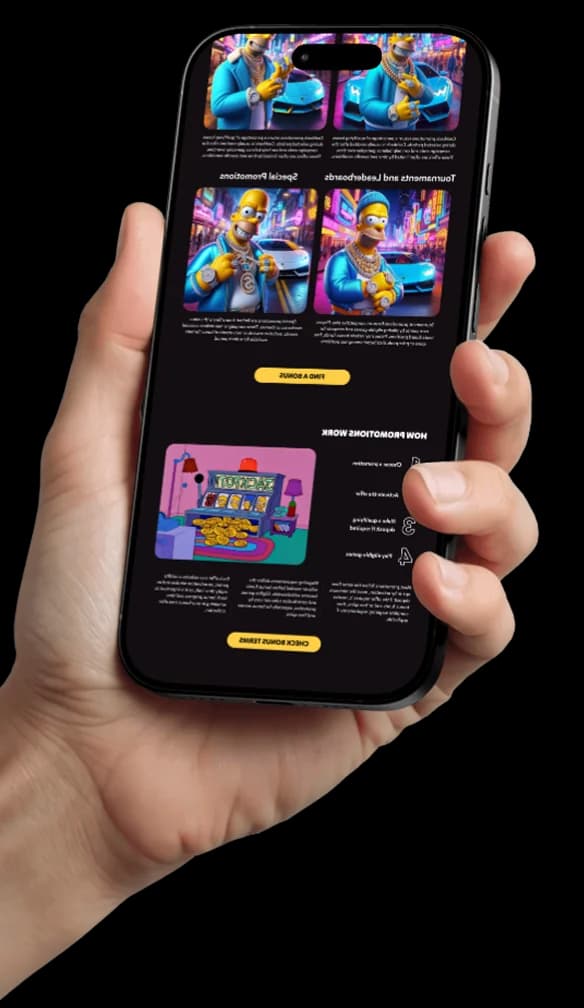 Player using Duff Spin Casino on mobile phone